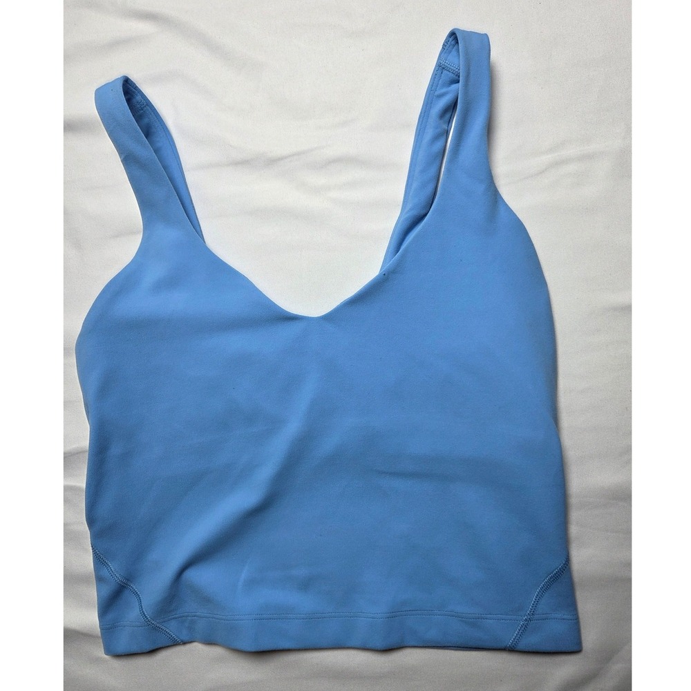 Lululemon Align Tank Top Blue Nulu Yoga Camisole Built-in Bra Size 2